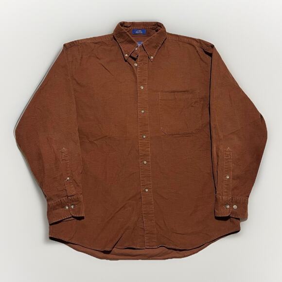 Vintage Pendleton Cotton Tan/Brown Button down Shirt Men’s Size large - Picture 1 of 7
